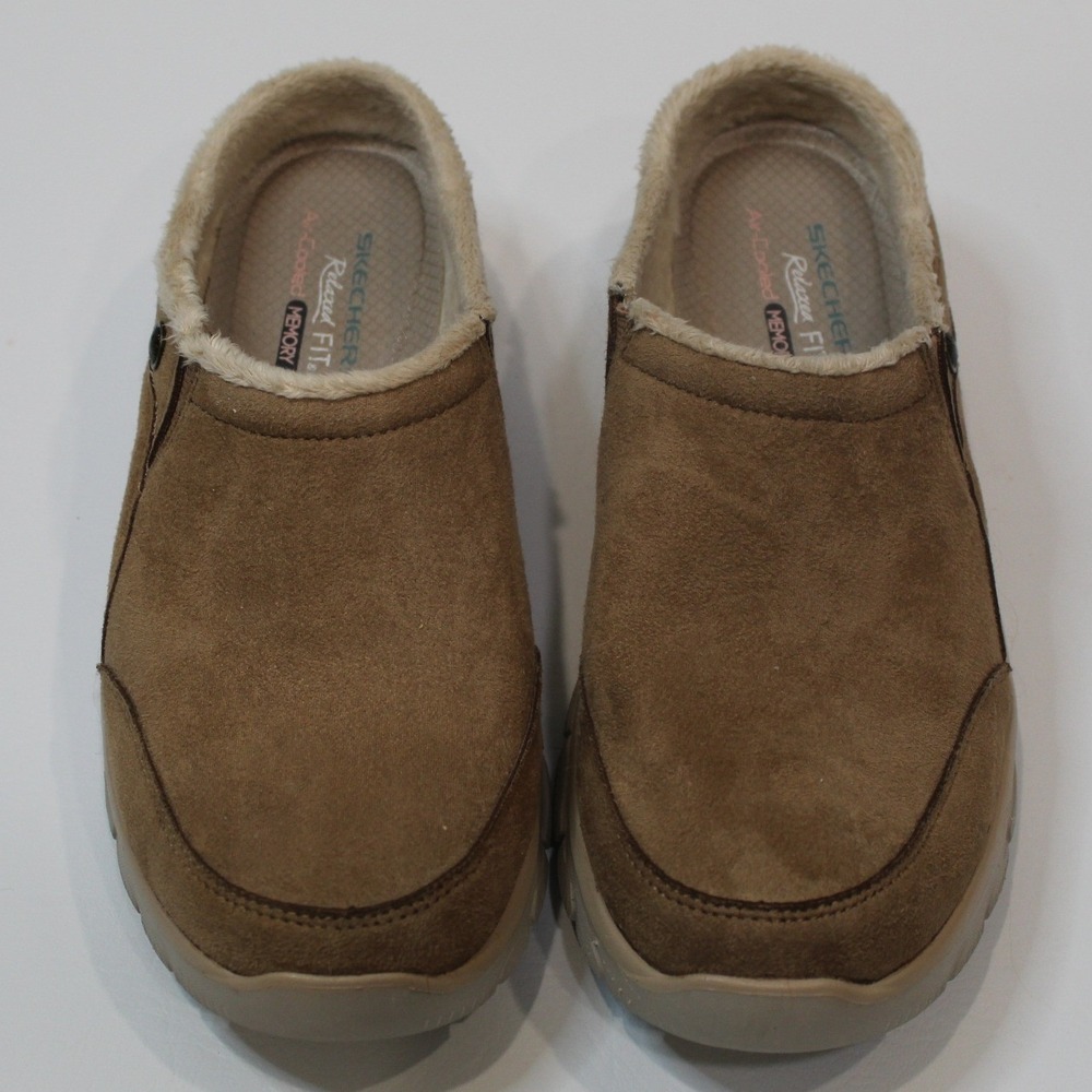 Skechers Women's Tan Relaxed Fit Memory Foam Clogs Mules Slip On Shoes Size 9‎